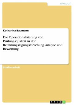 Die Operationalisierung von Prüfungsqualität in der Rechnungslegungsforschung. Analyse und Bewertung - Baumann, Katharina