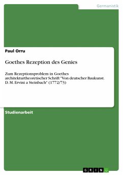 Goethes Rezeption des Genies (eBook, PDF) - Orru, Paul