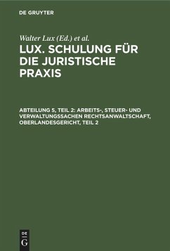 Cover Arbeits-, Steuer- und Verwaltungssachen Rechtsanwaltschaft, Oberlandesgericht, Teil 2
