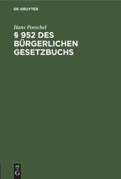 § 952 des Bürgerlichen Gesetzbuchs - Poeschel, Hans