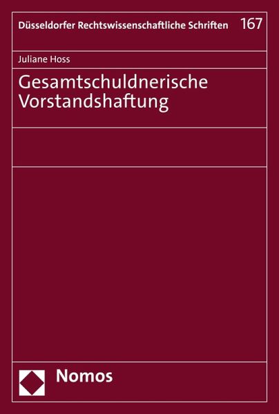 Gesamtschuldnerische Vorstandshaftung (eBook, PDF)