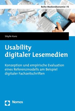 Usability digitaler Lesemedien (eBook, PDF) - Kunz, Sibylle