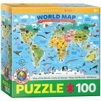 Eurographics 6100-5554 - Weltkarte illustriert , Puzzle, 100 Teile