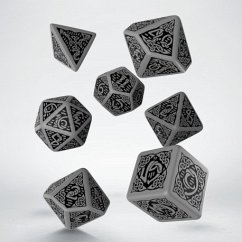 Celtic 3D Revised Gray & black Dice Set (7)