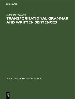Cover Transformational Grammar and Written Sentences (eBook, PDF)