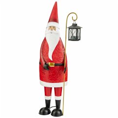 Deko-Figur Santa mit Laterne Rot Standard
