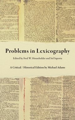 Problems in Lexicography - Adams, Michael