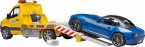 Bruder 02675 Matchbox Sprinter Autotransporter m. Light + Sound Modul und Bruder Roa