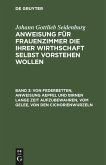 Von Federbetten, Anweisung Aepfel und Birnen lange Zeit aufzubewahren, vom Gelee, von den Cichorienwurzeln