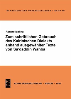 Cover Zum schriftlichen Gebrauch des Kairiner Dialekts anhand ausgewählter Texte von Sa'daddin Wahba (eBook, PDF)