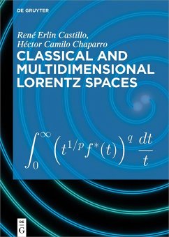 Classical and Multidimensional Lorentz Spaces (eBook, ePUB) - Castillo, René Erlin; Chaparro, Héctor Camilo