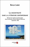 La discontinuite dans la litterature contemporaine (eBook, ePUB)