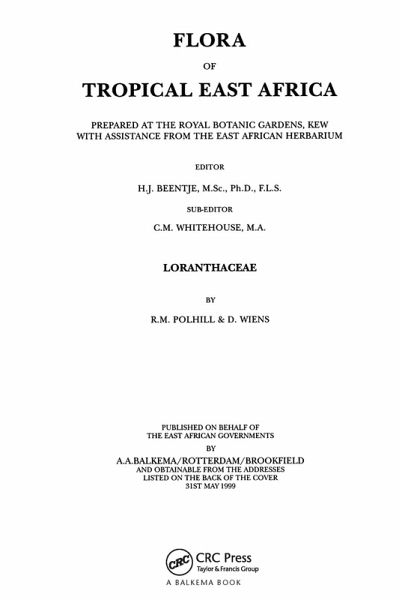 Flora of Tropical East Africa - Loranthaceae (1999) (eBook, PDF)