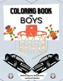 Coloring Book for Boys: Large 8.5 x 11 Dimensions Various Patterns like Robots, Muscle Cars, Baseball and Cool Vehicles