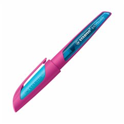 Schulfüller mit Medium-Feder M - STABILO EASYbuddy FRESH EDITION in pink/hellblau - Schreibfarbe blau (löschbar) - Einzelstift - inklusive Patrone