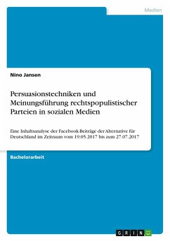 Persuasionstechniken und Meinungsführung rechtspopulistischer Parteien in sozialen Medien - Jansen, Nino