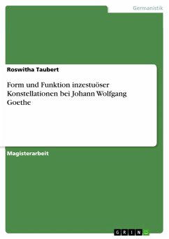 Form und Funktion inzestuöser Konstellationen bei Johann Wolfgang Goethe (eBook, PDF) - Taubert, Roswitha