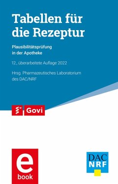 Cover Tabellen für die Rezeptur (eBook, PDF)