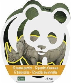 WWF Puzzle 7230210 - 12 Tierpuzzle, Konturenpuzzle, Puzzle