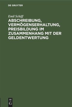 Cover Abschreibung, Vermögenserhaltung, Preisbildung im Zusammenhang mit der Geldentwertung