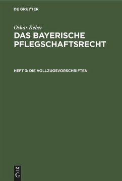 Die Vollzugsvorschriften - Reber, Oskar