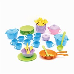 Green Toys 8601351 - Koch-und Geschirrset, Classroom Cafe, Zubehör Kinderküche, 61-teilig