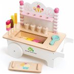 Tender Leaf 7508236 - Eiswagen, Ice Cream Cart, Spielset, Holz, 15-teilig