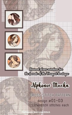 Cover Alphonse Mucha   Cross Stitch Pattern (Stained glass window for the facade of the Fouquet boutique) (eBook, ePUB)