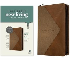 NLT Large Print Thinline Reference Zipper Bible, Filament-Enabled Edition (Leatherlike, Messenger Stone & Camel, Red Letter)