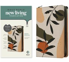 Cover NLT Thinline Reference Zipper Bible, Filament Enabled (Leatherlike, Sunset Branches, Red Letter)