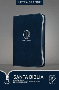 Santa Biblia Ntv, Edición Zíper Con Referencias, Letra Grande (Sentipiel, Azul, Letra Roja)
