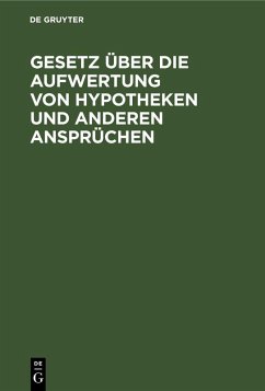 Cover Gesetz über die Aufwertung von Hypotheken und anderen Ansprüchen