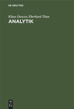 Analytik - Danzer, Klaus; Than, Eberhard