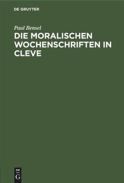 Cover Die moralischen Wochenschriften in Cleve