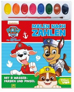 PAW Patrol Malen nach Zahlen - Mit 8 Wasserfarben und Pinsel - Schwager & Steinlein Verlag