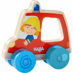 HABA 306363 - Schiebefigur Feuerwehr, Holz-Auto, Länge: 10 cm