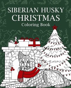 Cover Siberian Husky Christmas Coloring Book