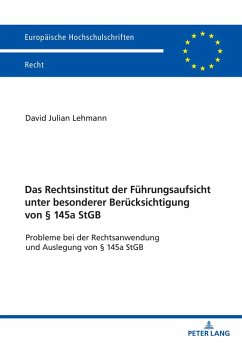 Das Rechtsinstitut der Fuehrungsaufsicht unter besonderer Beruecksichtigung von 145a StGB (eBook, ePUB) - David Lehmann, Lehmann