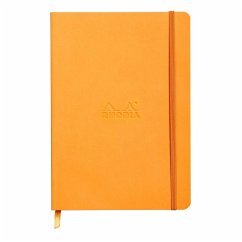 Rhodiarama flexibles Notizbuch A5 orange, 80 Blatt Dot-Lineatur, Papier elfenbein 90g, mit Gummizugverschluss