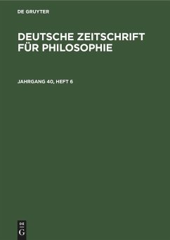 Cover Deutsche Zeitschrift für Philosophie. Jahrgang 40, Heft 6