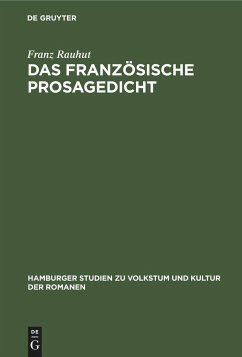 Das französische Prosagedicht - Rauhut, Franz