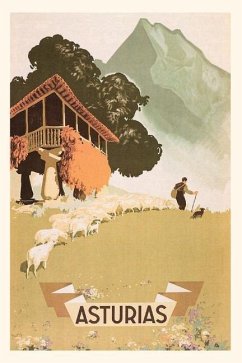 Vintage Journal Asturias, Spain Travel Poster