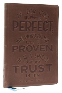 NKJV, Thinline Bible, Verse Art Cover Collection, Genuine Leather, Brown, Thumb Indexed, Red Letter, Comfort Print - Thomas Nelson