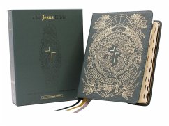 The Jesus Bible Artist Edition, Esv, (with Thumb Tabs to Help Locate the Books of the Bible), Genuine Leather, Calfskin, Green, Limited Edition, Thumb Indexed - Zondervan