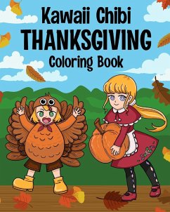 Kawaii Chibi Thanksgiving Coloring Book for Kids and Adults - Paperland