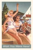 Vintage Journal Women in a Speedboat Travel Poster