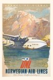 Vintage Journal Norwegian Airlines Travel Poster