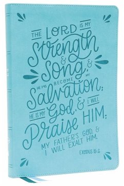 NKJV, Thinline Bible, Verse Art Cover Collection, Leathersoft, Teal, Red Letter, Comfort Print - Thomas Nelson