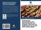 Wirkung der Konzentration des ätherischen Öls von Zingiber officinale auf Staphylococcus aureus ATCC 25923 MRSA