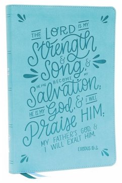 NKJV, Thinline Bible, Verse Art Cover Collection, Leathersoft, Teal, Red Letter, Thumb Indexed, Comfort Print - Thomas Nelson